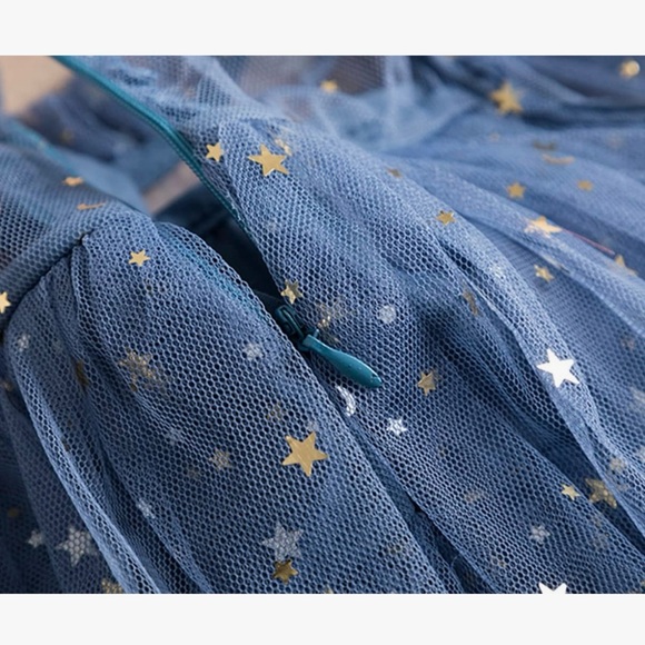 Toddler Girl Stardust & Glitter Slate Blue Tulle Princess Dress |  Size 2-3Y - Picture 13 of 15